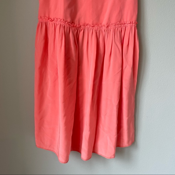 Aritzia Wilfred Silk Nina Peach/Orange Mini Dress Size 4 - Picture 3 of 8